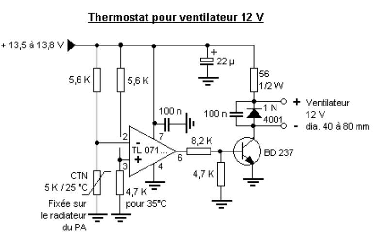 Schéma d'un Thermostat pour Ventilateur 12 V | Radio-Club de ...